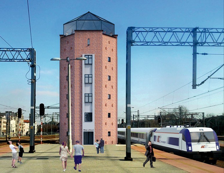 Wieża ciśnień przy stacji PKP w Katowicach odzyskała blask